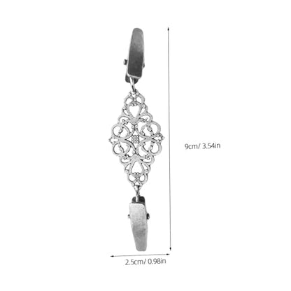 DOITOOL 2pcs Vintage Shawl Cardigan Clips Retro Dress Collar Brooch Pins for Women Silver Antique Bronze Vintage Sweater Cinch Clips for Scarves and Sweaters