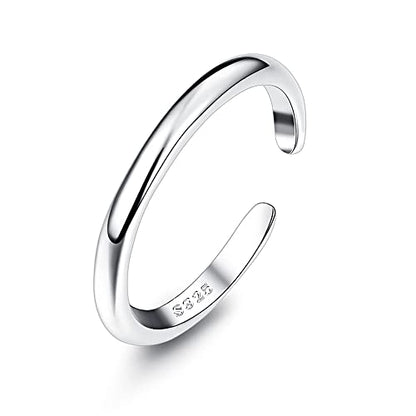FIASASO 925 Sterling Silver Toe Rings for Women Adjustable 14K White Gold Plated Flower Cz Snake Twist Opal Band Rings Summer Beach Open Toe Rings Foot Jewelry - style: band