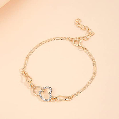 925 Sterling Silver Bracelets for Women Adjustable Love Heart Charm Chain Bracelets Fashion Jewelry Valentine's Day Gifts for Your Lover - color: 5-Purple