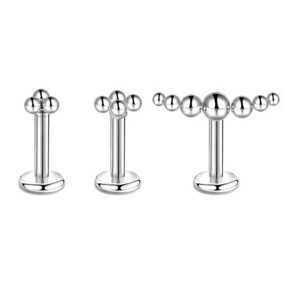 Lantine 16g CZ Crawler Flat Back Stud Earrings Set G23 Titanium Cartilage Tragus Daith Helix Piercing Jewelry 20g Flat Screw 2nd 3rd Lobe FlatBack Earrings - color: Ball, size: 16g 10mm