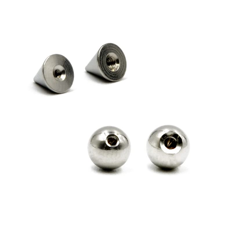 COLORFUL BLING Fake Eyebrow Nose Lip Ring Labret Studs Stainless Steel Replacement Balls Spike with 20pcs Sticker Non-Piercing Body Jewelry Fake Skin Sticker Piercing - color: 3mm silver