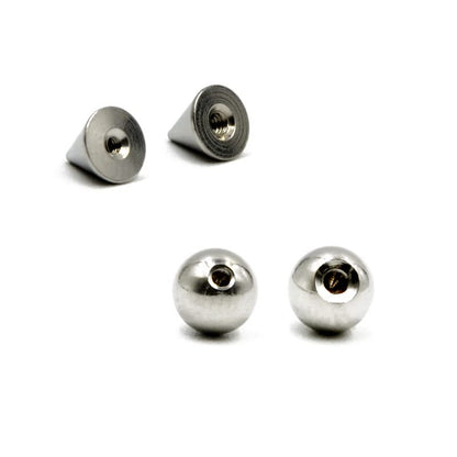 COLORFUL BLING Fake Eyebrow Nose Lip Ring Labret Studs Stainless Steel Replacement Balls Spike with 20pcs Sticker Non-Piercing Body Jewelry Fake Skin Sticker Piercing - color: 3mm silver