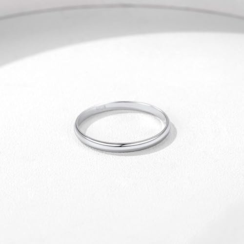 ChicSilver 2/3/5mm 925 Sterling Silver Ring Customizable Plain Dome High Polished Wedding Band Comfort Fit Size 4-12 - color: 2MM Silver
