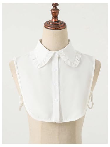 Verdusa Women's Fake Collar Detachable Dickey Collar Half Shirts Blouse - color: Lace White
