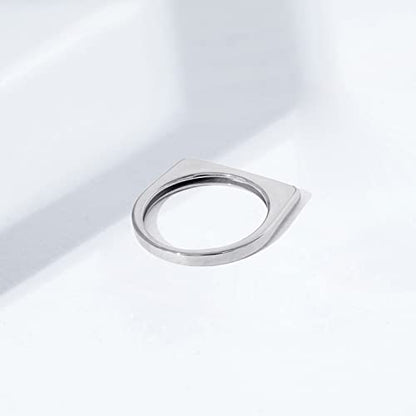 Amazon Essentials 14K Gold Plated Sterling Silver Bar Ring - color: Rhodium, size: 6