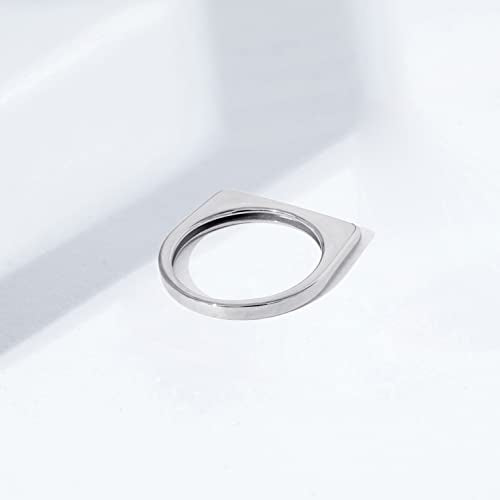 Amazon Essentials 14K Gold Plated Sterling Silver Bar Ring - color: Rhodium, size: 9