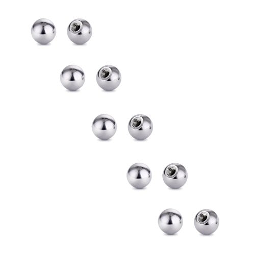 Threaded 316L Steel Replacement Balls Piercing Parts for Body Jewelry 14G 16G Barbell - style: 10pcs 16G 4mm