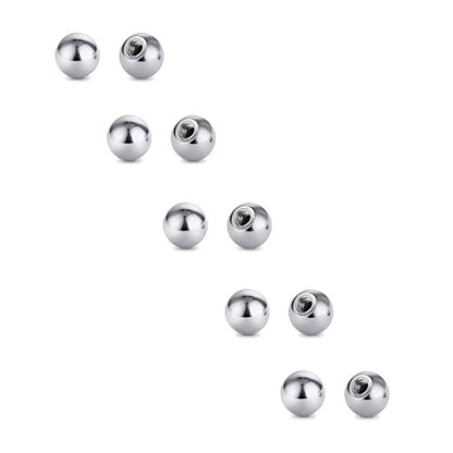 Threaded 316L Steel Replacement Balls Piercing Parts for Body Jewelry 14G 16G Barbell - style: 10pcs 16G 4mm