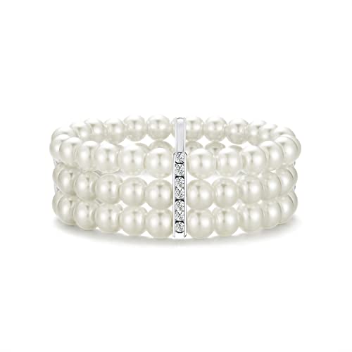 BABEYOND 1920s Flapper Imitation Pearl Bracelet Great Gatsby Pearl Bracelet Roaring 20s Accessories Jewelry Set - style: 3layer