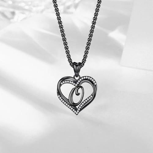 INFUSEU Unique Initial Necklaces for Women Girls Small Heart Letter Jewelry, Meaningful Personalized Gifts - style: O