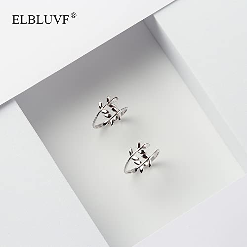 925 Sterling Silver White Gold Plated Leaves Leaf Laurel Wrap Adjustable Branch Ring Women Jewelry Size 4 5 6 7 8