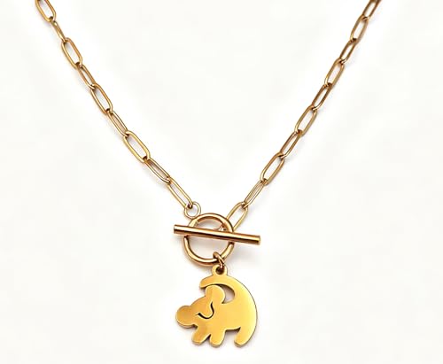 Lion Necklace Dainty Lion Lover Bracelet Earrings Animal Kingdom Gift Valentine's Jewelry - style: Necklace+Earrings sets