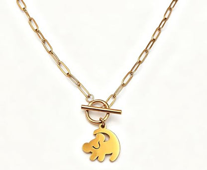 Lion Necklace Dainty Lion Lover Bracelet Earrings Animal Kingdom Gift Valentine's Jewelry - style: Necklace+Earrings sets