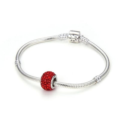 Adabele 1pc Solid 925 Sterling Silver Jan-Dec Birthstone Bead Charm - color: July