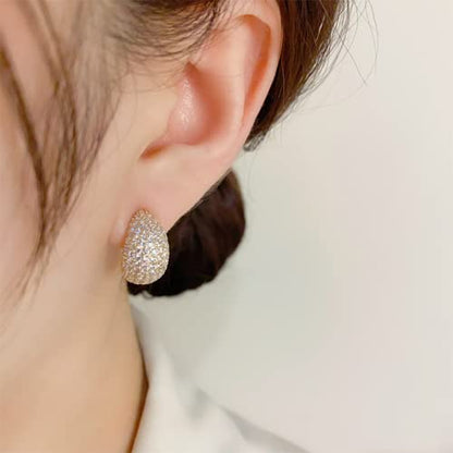 Sonateomber Gold Chunky Crystal Hoop Earrings for Women, Trendy Statement Sparkly CZ Rhinestone Thick Open Hoops Earings Hypoallergenic Wedding Prom Everyday Accessories Fashion Jewelry Gift - color: Bling Gold