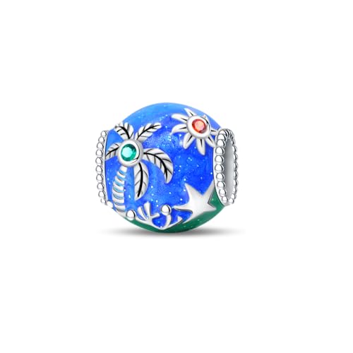 Pandach 925 Sterling Silver Charms for Bracelets and Necklaces Travel Round The World Beads Charms Relaxation Dangle Pendant,Jewelry Beads Gifts for Women - style: Under the Sea Star Beads