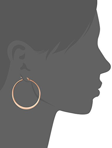 Amazon Essentials Gold Plated or Stainless Steel Flattened Hoop Earrings - color: Rose Gold, size: 40 mm