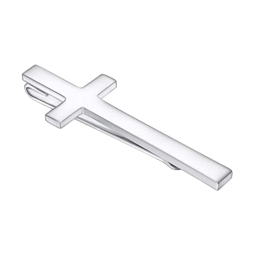 Unique Cross Tie Clips For Men Silver Black Gold Religious Christian Tie Clips For Men's Tie Accessories - style: Cross silver