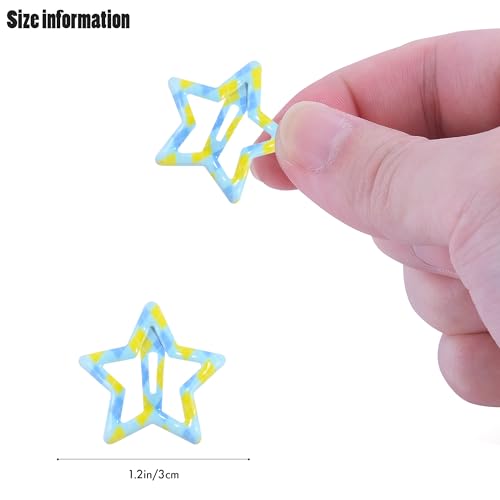 Star Hair Clips Snap Hair Barrettes Non Slip Star Hair Accessories diamond pattern Metal Hair Clips for Girls Women -15 PCS 1.18" - color: 15 P -1.18"-Diamond pattern