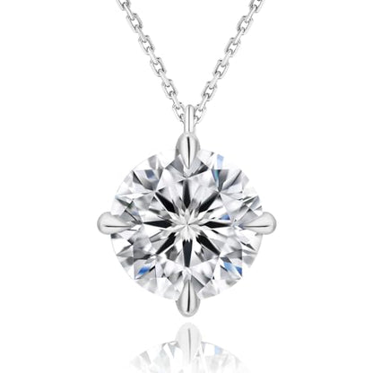 KRKC Moissanite Pendant Necklace for Women, 0.5CT/1CT/2CT/3CT/4CT Lab Created Diamond Solitaire Pendant, VVS1 Clarity D Color, Adjustable 14K White Gold Plated S925 Sterling Silver Chain, Jewelry Gift for Anniversary Valentines Christmas Day - color: Silv
