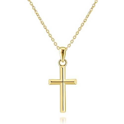 Cross Necklace for Women Gold Cross Necklaces for Women | Cross Chain 14K Gold Cross Necklace for Women Beauty Gold Faith Pendant Necklaces for Women Cross Necklaces 20/25mm - size: 20MM