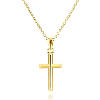 Cross Necklace for Women Gold Cross Necklaces for Women | Cross Chain 14K Gold Cross Necklace for Women Beauty Gold Faith Pendant Necklaces for Women Cross Necklaces 20/25mm - size: 20MM
