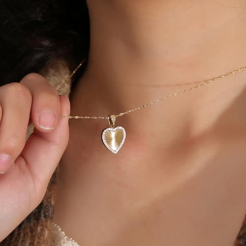 16 Inch Women's Pendant Necklace Chains - 5 Different Pendant Designs, Dainty Adjustable Chains(Gold/Silver) - color: gold1