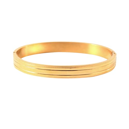 Jewarhaat Gold Bangle Bracelets for Women Trendy Love Stack Friendship Jewelry Stainless Steel Bracelet Anniversary Birthday Christmas Stocking Stuffers Adults Women - color: Gold