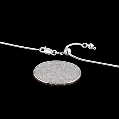 Sterling Silver Round Snake 0.8mm 0.9mm 1mm 1.2mm 1.6mm Chain 925 Italy Necklace - size: Length 30 Inches (Adjustable), style: 1.0mm