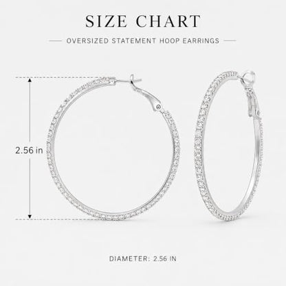 Big Chunky Gold Hoop Earrings for Women Beaded Large Statement Earrings Lightweight Fashion Jewelry Daily Wear Party Gift - color: F2:Silver 6.5cm