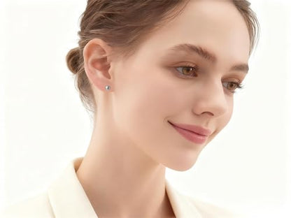 Grey Faux Pearl Stud Earrings, S925 Silver Posts Hypoallergenic for Women - color: Tahitian Platinum Grey, size: 8mm
