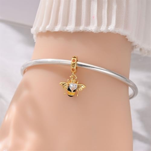 925 Sterling Silver Charms for Bracelets and Necklaces Beads Jewelry Charms for Women - color: Gold Bee Charms