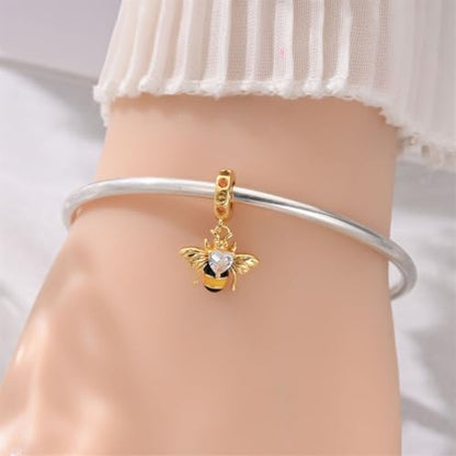 925 Sterling Silver Charms for Bracelets and Necklaces Beads Jewelry Charms for Women - color: Gold Bee Charms