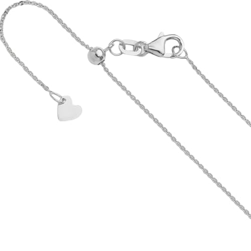 IceCarats 14K White Gold 1.2mm Rolo Cable Chain Necklace
