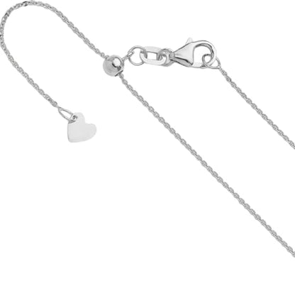 IceCarats 14K White Gold 1.2mm Rolo Cable Chain Necklace