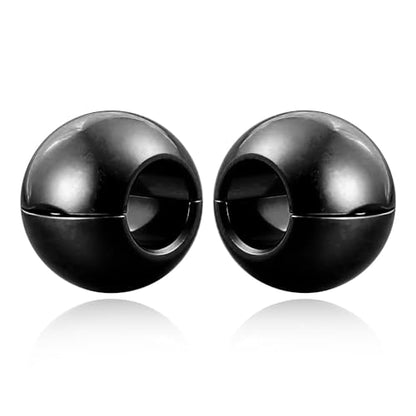 1 pair 9g ear weight Classic Spheres, Hypoallergenic 316 Stainless Steel Ear Weights Plugs Tunnels Gauges for Ear Body Jewelry Women Men - color: Black for Ear Lobe in 12mm+ (1/2") or Large