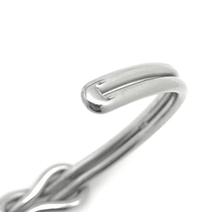 Womens Infinity Love Knot Cuff Bracelet Stainless Steel Adjustable Silver or Black - color: Silver