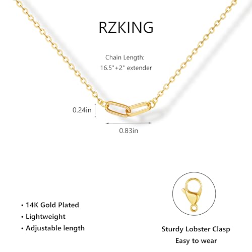 RZKING Silvery Necklace for Women, Gifts for Friend Mom Daughter Teacher - style: Paper Clip