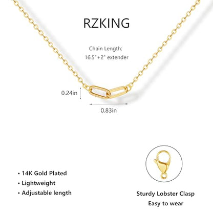 RZKING Silvery Necklace for Women, Gifts for Friend Mom Daughter Teacher - style: Paper Clip