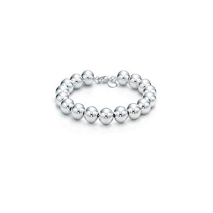 925 Sterling Silver 4MM-10M Italian Bead Ball Chain Bracelet- Handmade Bead Italian Bracelet, Silver Bead Bracelet For Women, 6.5, 7, 7.5, 8 Inch Bracelets - style: 7MM