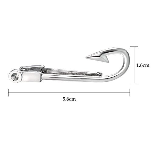 Yoursfs Electrician Tie Bar For Men Cool Tool Tie Clip 316L Stainless Steel Silver Nail Novelty Construction Tie Clips Jewelry - style: Fish Hook Tie Clip