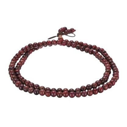 MECCANIXITY Prayer Beads Bracelet, Natural Wooden Bead Mala Bracelets Link Wrist Men Women Beaded Stretch Crafts Bangle - color: Violet Color