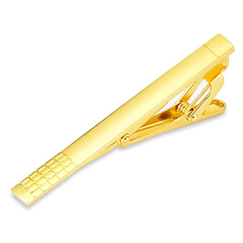 Gold Tone Regular Tie Clips Men-Skinny Tie Bar Suitable for Wedding Anniversary Business Meetings and Daily Life Necktie Accessories - style: one line