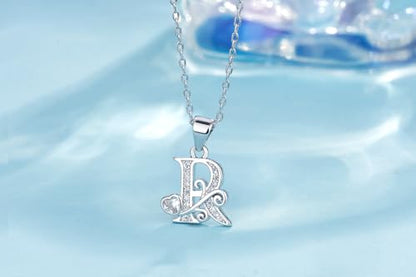 S925 Sterling Silver Initial Letter Necklaces for Women Dainty Letter Chain Necklace for Women Personalized Jewelry Gifts - style: R
