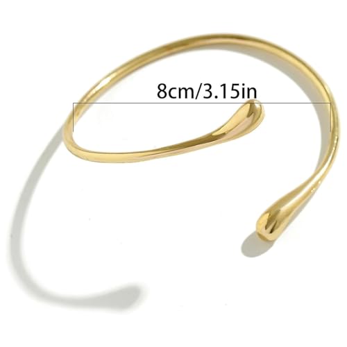 Harry and Henry Arm Cuff Gold Upper Arm Jewelry for Women Adjustable Open Cuff Bangle Bracelets Armband Jewelry Summer Outfits for Women 2026 - color: A：2pcs Teardrop Arm Cuff