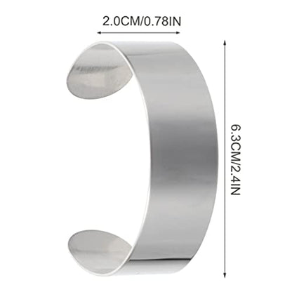 Operitacx 8Pcs Stainless Steel Cuff Bracelet Bases - Adjustable Metal Arm Cuff Blanks for Jewelry Making - Open Bangle Engraving Blanks for DIY Crafts - color: 8Pcs-20mm