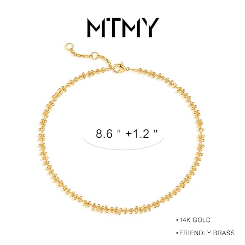 Gold Anklets for Women 14K Gold Plated Tiny Bead Anklet Colorful Tassel Foot Chain Dainty Adjustable Cute Summer Beach Boho Anklets Jewelry Gift - color: gold stacking balls