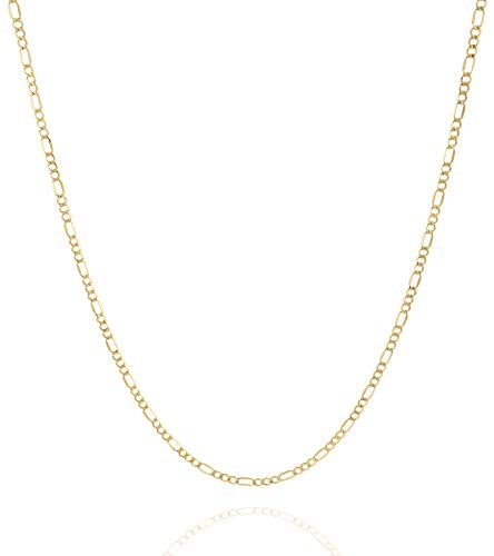 Jewelry Atelier Gold Chain Necklace Collection - 14K Solid Yellow Gold Filled Figaro Chain Necklaces for Women and Men with Different Sizes (2.8mm, 3.7mm, 4.7mm, 5.6mm) - style: 3.7mm width