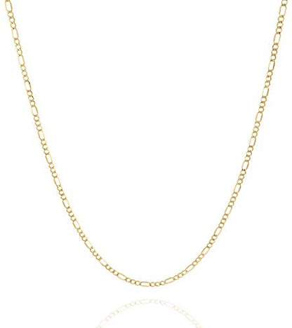 Jewelry Atelier Gold Chain Necklace Collection - 14K Solid Yellow Gold Filled Figaro Chain Necklaces for Women and Men with Different Sizes (2.8mm, 3.7mm, 4.7mm, 5.6mm) - style: 3.7mm width