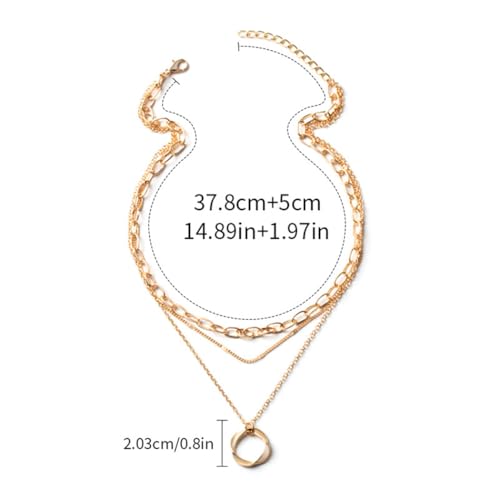 Artmiss Boho Layered Necklace Women Multilayer Long Chain Fashion Bar Pendant Necklace